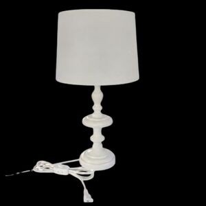 Contemporary HBC White Table Lamp approx 24" high white textile shade